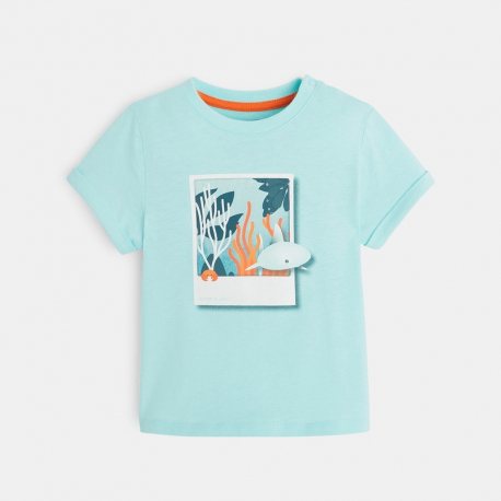 Obaibi T-shirt  monde marin turquoise bebe garcon