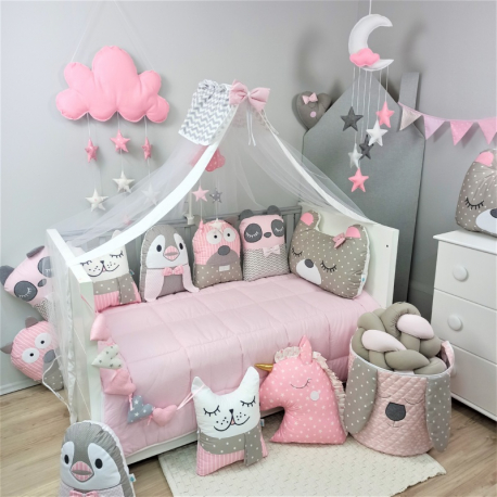 Διακοσμητικό μαξιλάρι ρακούν Baby Star Tiny Friends Ροζ