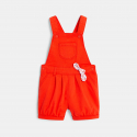 Obaibi Salopette courte et t-shirt coquillages rouge bΓ©bΓ© fille