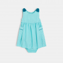 Obaibi Robe chasuble imprimee bleue bebe fille