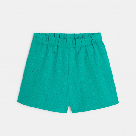 Okaidi Short leger en broderie anglaise vert fille