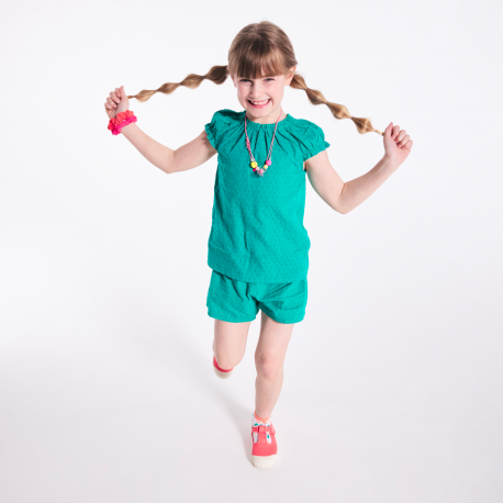 Okaidi Short leger en broderie anglaise vert fille