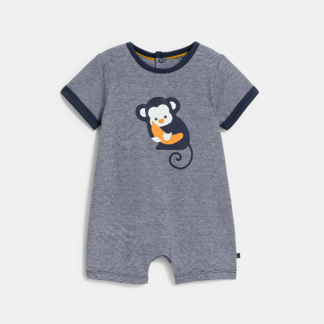 Obaibi Combi courte singe bleu bebe garcon
