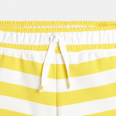 Okaidi Short en molleton raye jaune fille