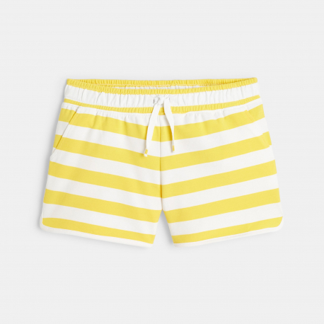 Okaidi Short en molleton raye jaune fille