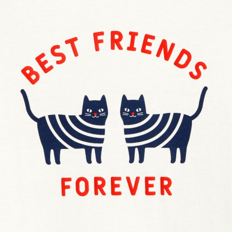Okaidi Μπλούζα με μήνυμα best friends forever μπλε για κορίτσια