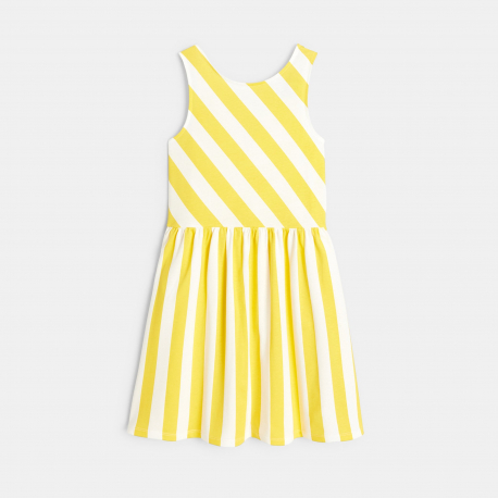 Okaidi Robe rayee en jersey jaune fille