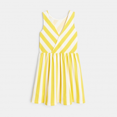 Okaidi Robe rayee en jersey jaune fille