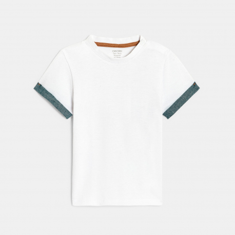 Obaibi Salopette courte dinosaures et t-shirt maille piquΓ©e orange bΓ©bΓ© garΓ§on