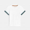 Obaibi Salopette courte dinosaures et t-shirt maille piquΓ©e orange bΓ©bΓ© garΓ§on