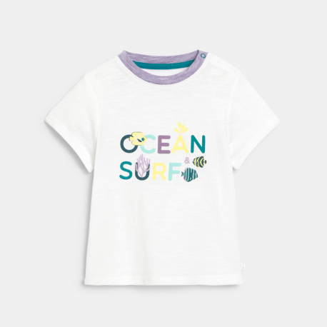Obaibi T-shirt poisson et short en maille fantaisie bleu garcon