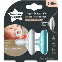 Πιπίλες Tommee Tippee Closer to nature Breast-like 6-18Μ, σετ των 2