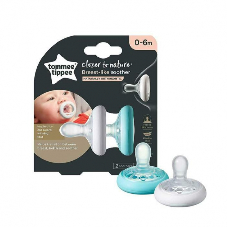Tommee tippee πιπίλες Closer to nature Breast-like 0-6Μ, σετ των 2