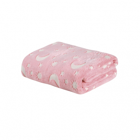 Κουβέρτα fleece μονή Das® Kids Ροζ-Λευκό