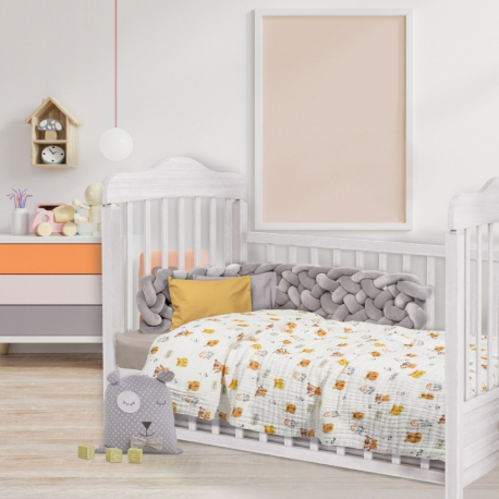 Κουβέρτα μουσελίνα αγκαλιάς Das® Baby Relax Λευκό-Πορτοκαλί