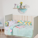 Κουβέρτα βελουτέ κούνιας Das® Baby Relax Πράσινο-Ροζ
