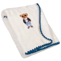 Κουβέρτα βελουτέ κούνιας Greenwich Polo Club® Baby Essential Ivory-Blue