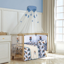 Κουβέρτα βελουτέ κούνιας Greenwich Polo Club® Baby Essential Ivory-Blue