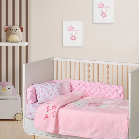 Κουβέρτα βελουτέ κούνιας Das® Baby Relax Ροζ