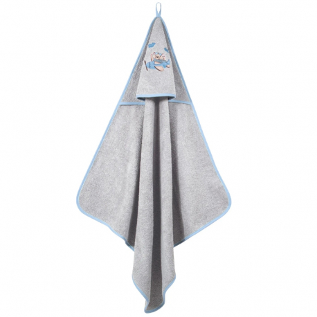Κάπα - μπουρνούζι Greenwich Polo Club® Baby Essential Grey-Blue