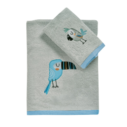 Σετ πετσέτες 2τμχ Das® Baby Fun Embroidery Γκρι-Μπλε