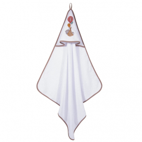 Κάπα Μπουρνούζι Greenwich Polo Club® Baby Essential White-Coffee Brown