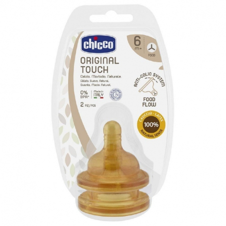 Θηλές Chicco Original Touch ροής φαγητού 6Μ+ σετ των 2