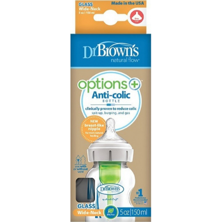 DrBrown&#039;s μπιμπερό Options+ φαρδύς λαιμός 150 ml 0M+