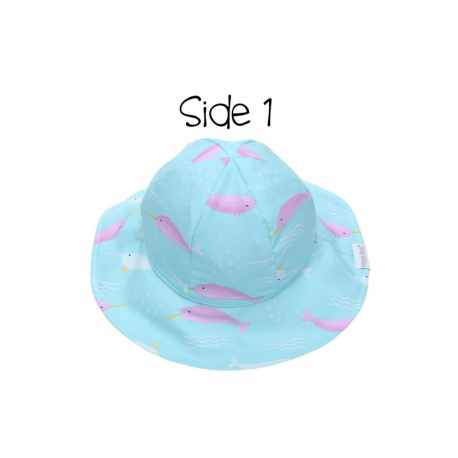 Καπέλο διπλής όψης με προστασία UV FlapJackKids Narwhal / Starfish 2-4 ετών