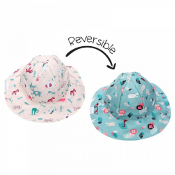 Καπέλο διπλής όψης με αντηλιακή προστασία FlapJackKids Pink Zoo 2-4 ετών