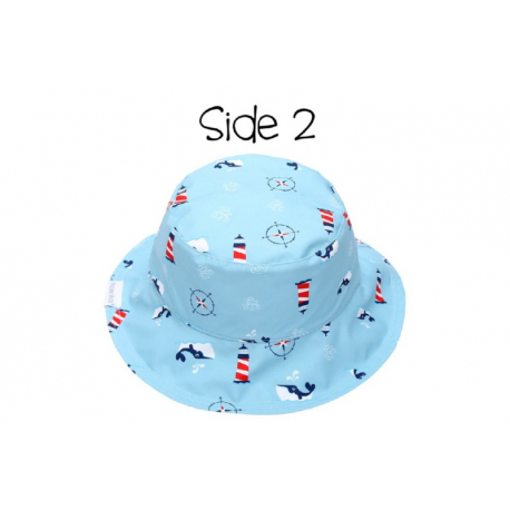 Καπέλο διπλής όψης με αντηλιακή προστασία FlapJackKids Nautical 6-24 μηνών