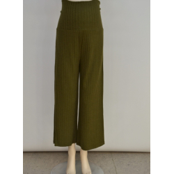 Παντελόνι cropped πλεκτό Mamacita Χακί L/XL