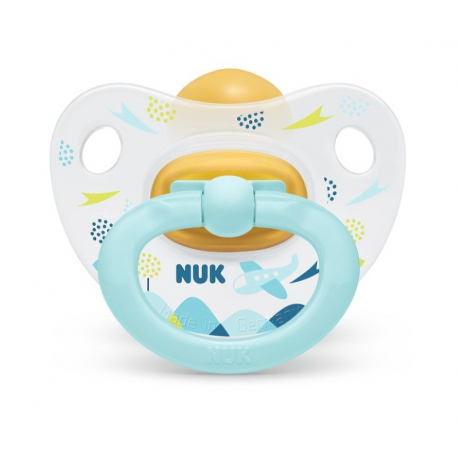 Nuk® πιπίλα Classic Happy Kids μέγεθος 1 (0-6M) με θήκη