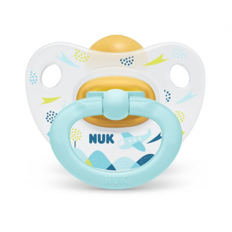 Nuk® πιπίλα Classic Happy Kids μέγεθος 3 (18-36M) με θήκη