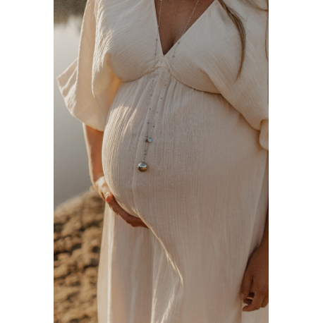Μενταγιόν εγκυμοσύνης με χαλαρωτικό ήχο Proud MaMa Bola Olivia Silver Κρύσταλλος