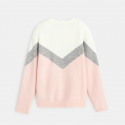 Okaidi Pull tricolore en maille douce rose fille