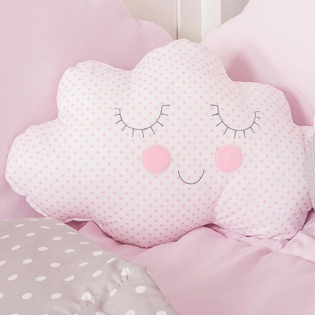 Διακοσμητικό μαξιλάρι μεγάλο Baby Star Σύννεφο Χαμόγελο Ροζ