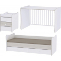 Πολυμορφικό κρεβάτι LoreLLi® Maxi Plus New White - Light Oak