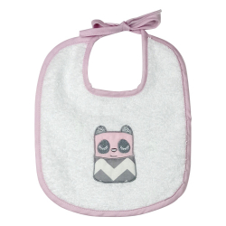 Σαλιάρα πετσετέ με κορδόνι Baby Star Tiny Friends Ροζ