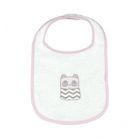 Σαλιάρα πετσετέ με velcro Baby Star Tiny Friends Ροζ