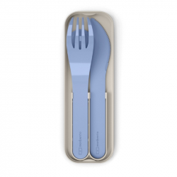 Σετ κουτάλι, μαχαίρι και πιρούνι με θήκη Monbento Pocket Color Blue Infinity