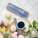Σετ κουτάλι, μαχαίρι και πιρούνι με θήκη Monbento Pocket Color Blue Infinity