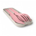 Σετ κουτάλι, μαχαίρι και πιρούνι με θήκη Monbento Pocket Color Pink Blush