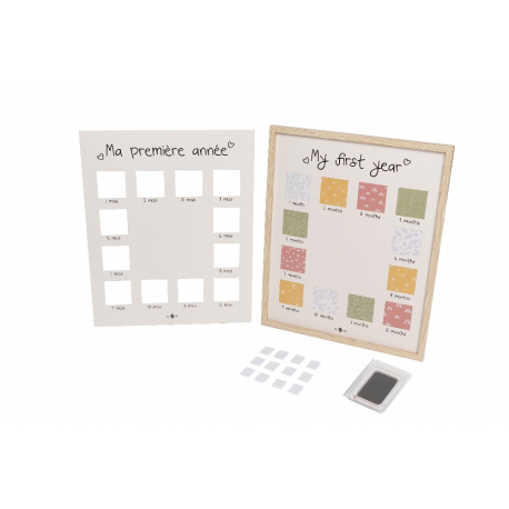 Κορνίζα για αποτυπώματα και φωτογραφίες μωρού PETIT ARTICHAUT My First Year