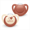 Πιπίλες Nuk® for Nature™ μέγεθος 2 (6-18M) με θήκη σετ των 2