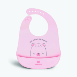 Σαλιάρα σιλικόνης Kikka Boo Bear with Me Pink