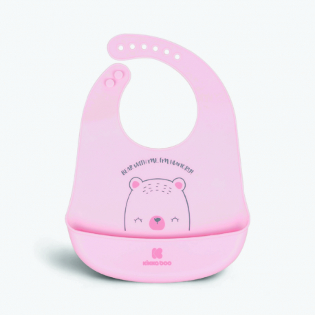 Σαλιάρα σιλικόνης Kikka Boo Bear with Me Pink