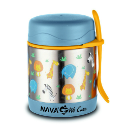 Ισοθερμικό δοχείο φαγητού με πιρούνι Nava® We Care Μπλε 350ml