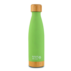 Θερμός - παγούρι ανοξείδωτο bamboo Nava® We Care Πράσινο ανοιχτό 500ml