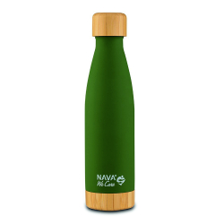 Θερμός - παγούρι ανοξείδωτο bamboo Nava® We Care Πράσινο σκούρο 500ml